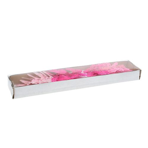 Floristik24 Deco tipo mariposa rosa-rosa. 6 cm 24 piezas