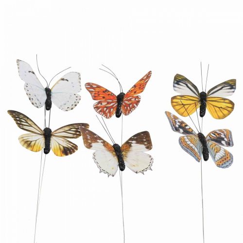 Floristik24 Deco mariposa en alambre colorido decoración de primavera 8cm 12pcs