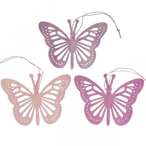 Deco mariposas percha decorativa violeta/rosa/rosa 12cm 12uds