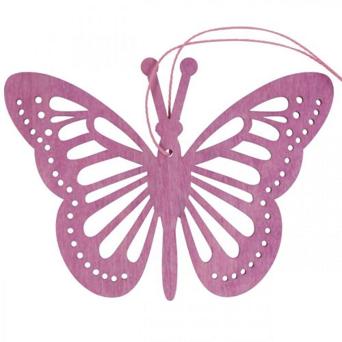 Artículo Deco mariposas percha decorativa violeta/rosa/rosa 12cm 12uds