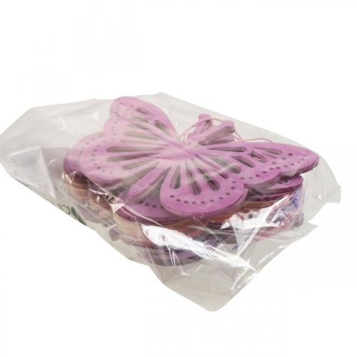 Floristik24 Deco mariposas percha decorativa violeta/rosa/rosa 12cm 12uds