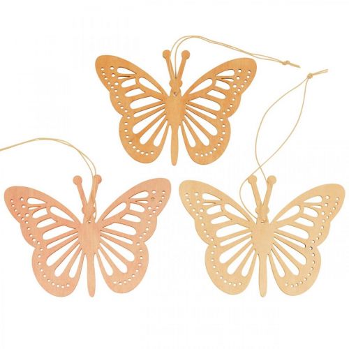 Artículo Percha decorativa con mariposas, color naranja, rosa y amarillo, 12 cm, 12 unidades