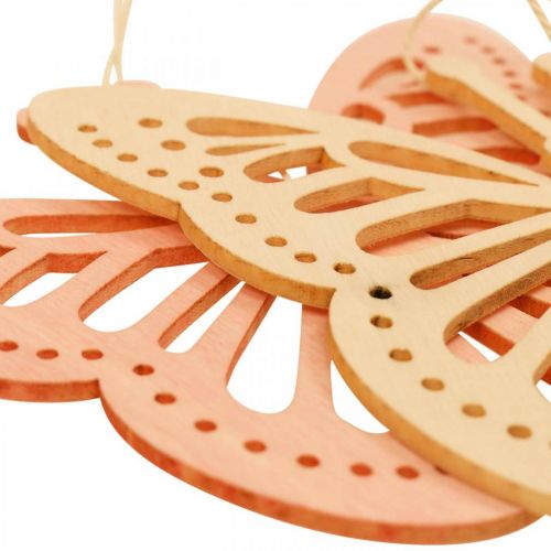 Artículo Percha decorativa con mariposas, color naranja, rosa y amarillo, 12 cm, 12 unidades