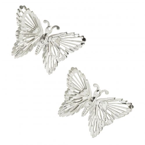 Artículo Mariposas decorativas decoración colgante de metal plata 5cm 30ud