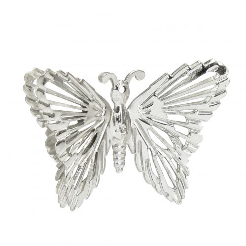 Artículo Mariposas decorativas decoración colgante de metal plata 5cm 30 piezas