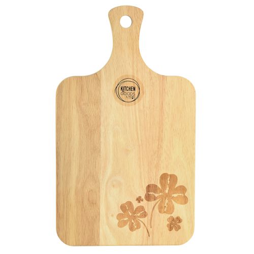 Artículo Tabla de cortar decorativa con hojas de trébol madera de mango 38×22cm