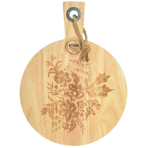 Tabla de cortar decorativa bandeja redonda de madera de mango natural Ø26cm