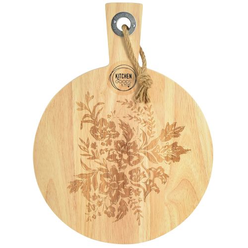 Floristik24 Tabla de cortar decorativa bandeja redonda de madera de mango natural Ø26cm