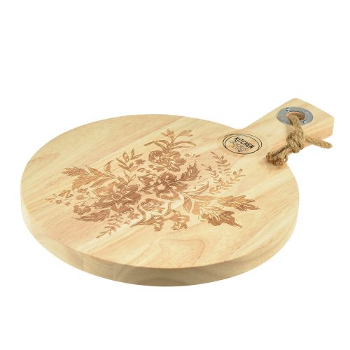 Artículo Tabla de cortar decorativa bandeja redonda de madera de mango natural Ø26cm