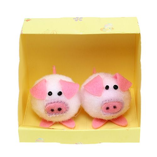 Floristik24 Set decorativo de 5cm rosa piggy