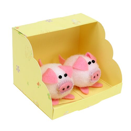 Floristik24 Set decorativo de 5cm rosa piggy