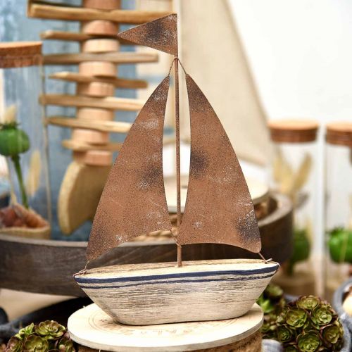 Floristik24 Deco velero madera óxido decoración marítima 16×25cm
