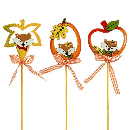 Floristik24 Decoración para ramo de otoño hoja manzana calabaza tipo. 6cm L29cm 12 piezas