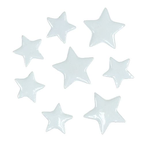 Deco estrellas para espolvorear blanco 4-5cm 72p
