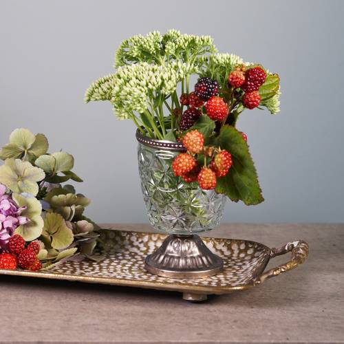 Floristik24 Bandeja decorativa con asas oro envejecido 53cm x 18cm