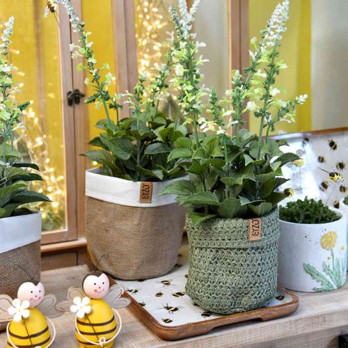 Floristik24 Bandeja decorativa madera abejas cuadradas bandeja decoración verano 35×23,5×2cm
