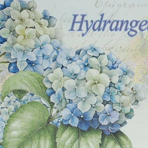 Artículo Bandeja decorativa hortensias bandeja de plástico blanco 39×27,5cm