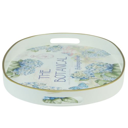 Artículo Bandeja decorativa hortensias bandeja de plástico blanco 39×27,5cm