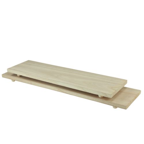 Artículo Bandeja decorativa con patas bandeja de madera Paulownia 55/65cm juego de 2