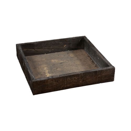 Floristik24 Bandeja decorativa bandeja cuadrada de madera marrón 20×20×3,5cm