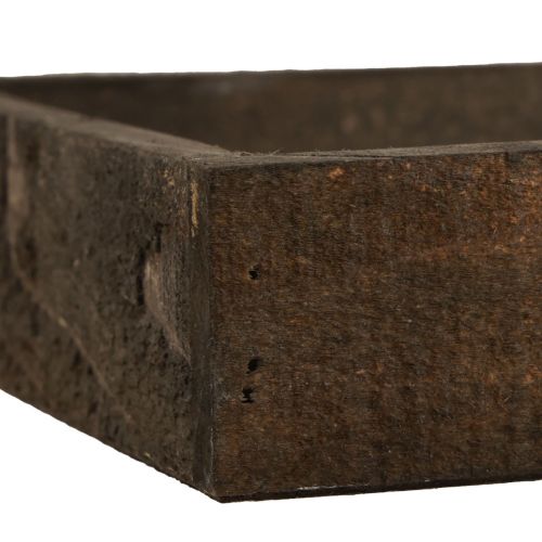 Floristik24 Bandeja decorativa bandeja cuadrada de madera marrón 20×20×3,5cm