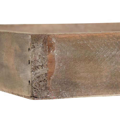 Artículo Bandeja decorativa bandeja cuadrada de madera natural 20×20×3,5cm 2ud