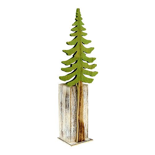 Floristik24 Abeto decorativo con contenedor de madera Al 49cm