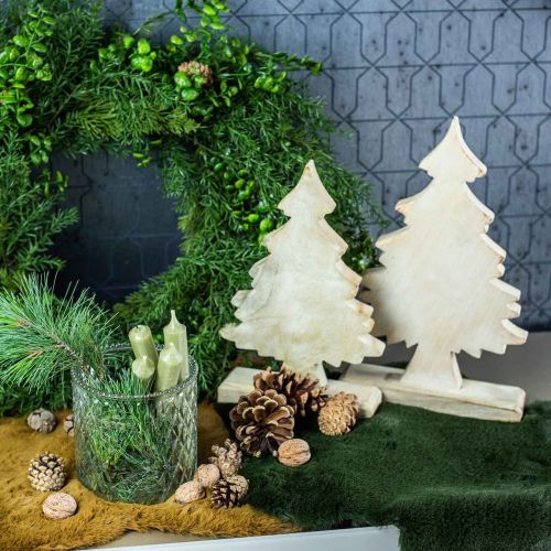 Floristik24 Madera de árbol de Navidad Deco, abeto de Navidad blanco lavado 27 × 17 × 5cm