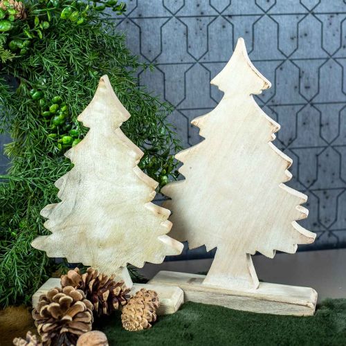 Floristik24 Deco árbol de Navidad madera blanca decoración de mesa Adviento 32 × 20 × 5,5cm