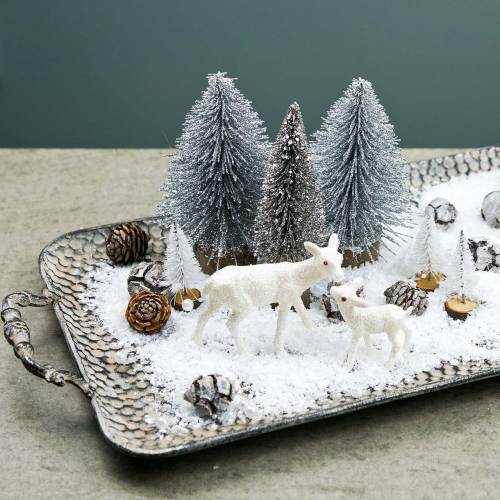 Floristik24 Arbol de Navidad decorativo brillo blanco 8cm 24uds