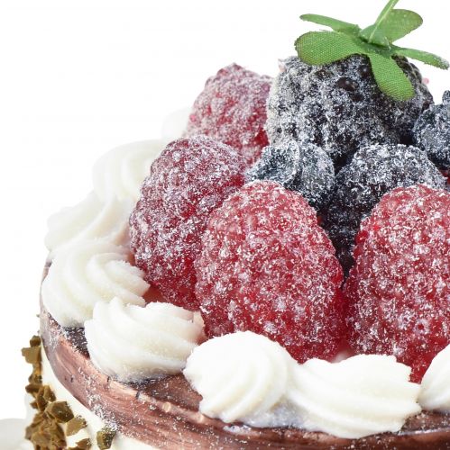 Floristik24 Muñeco decorativo de tarta de chocolate con frambuesas Ø10cm