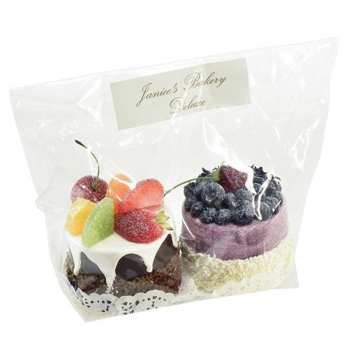 Artículo Pasteles decorativos con frutas, muñecos de comida Ø8cm, 2 uds.