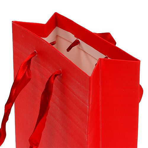 Floristik24 Bolsa deco para regalo rojo 12cm x19cm 1ud