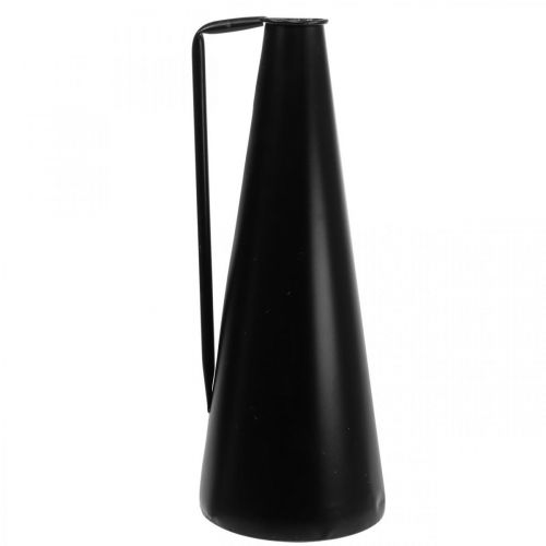 Floristik24 Jarrón decorativo metal negro jarro decorativo cónico 15x14,5x38cm