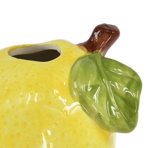 Floristik24 Jarrón decorativo limón cerámica ovalado amarillo 11cm×9,5cm×10,5cm