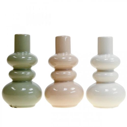 Floristik24 Jarrones decorativos, juego de jarrones de cerámica esféricos H13.5cm Ø7.5cm 3pcs