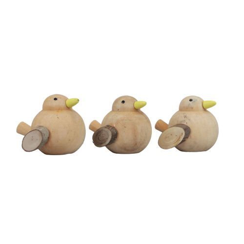 Floristik24 Pájaros decorativos pájaros de madera decoración de mesa primavera naturaleza 5cm 6 piezas