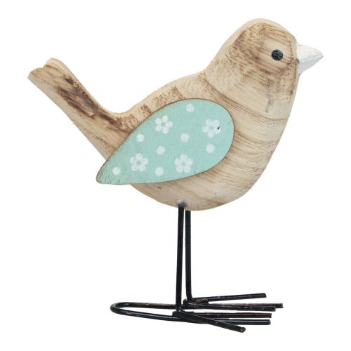 Floristik24 Pájaros decorativos pájaros de madera decoración de mesa primavera natural colorido 12cm 3 piezas