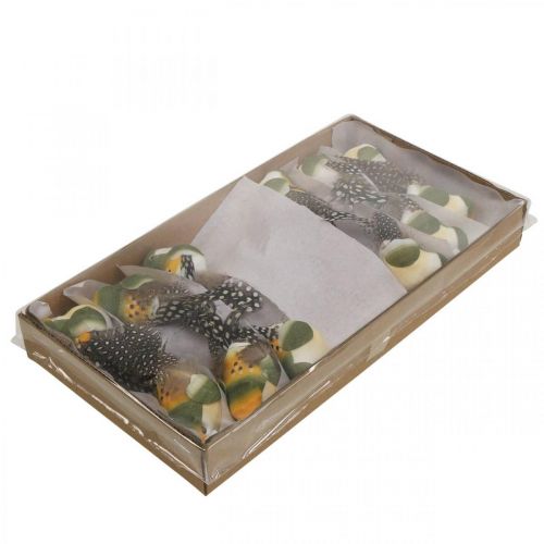 Floristik24 Pájaros decorativos mini pájaro sobre alambre decoración de resorte 3×6cm 12ud
