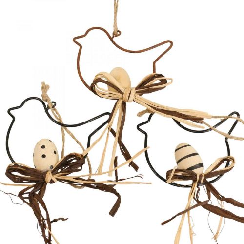 Floristik24 Pájaros decorativos para colgar negro/natural/óxido 8,5×7,5cm 6uds