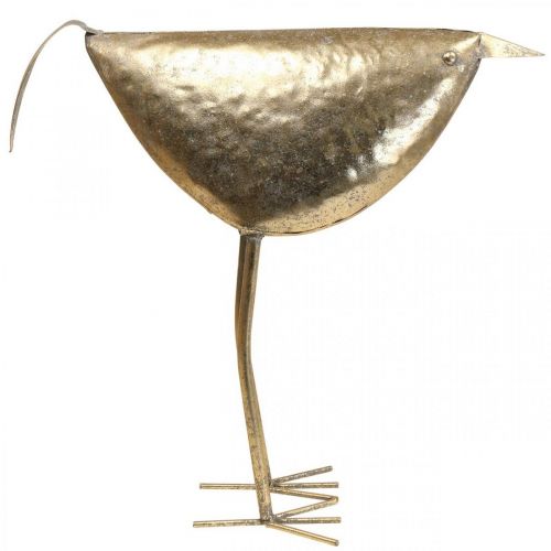 Floristik24 Deco pájaro Figura decorativa pájaro decoración metal dorado 46×16×39cm