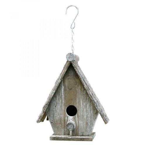 Pajarera decorativa para colgar Birdhouse Deco Grey H22cm