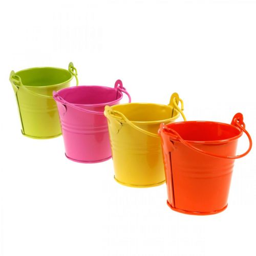Floristik24 Cubo decorativo macetero de metal de colores surtido Ø6cm H6cm 12 piezas