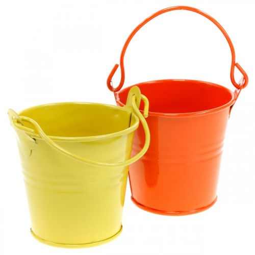 Floristik24 Cubo decorativo macetero de metal de colores surtido Ø6cm H6cm 12 piezas