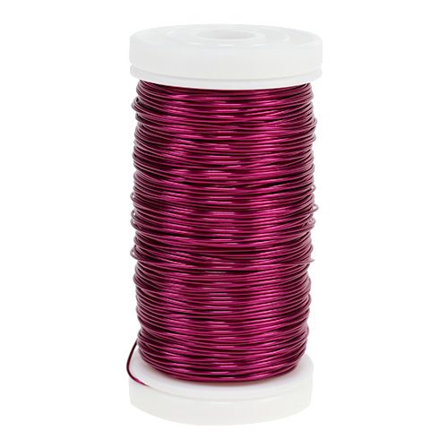 Floristik24 Alambre Deco Esmaltado Rosa Ø0.50mm 50m 100g