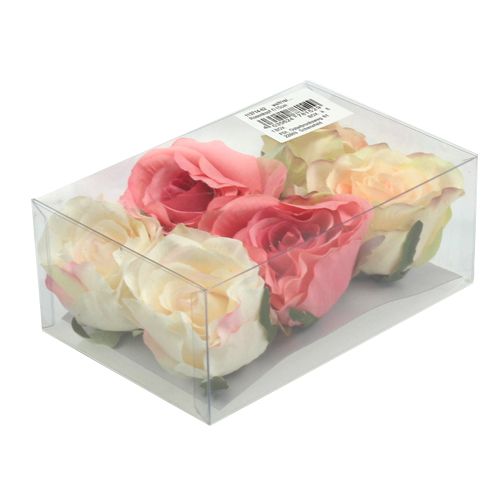 Floristik24 Cabezas de rosas artificiales Ø9cm 6pcs