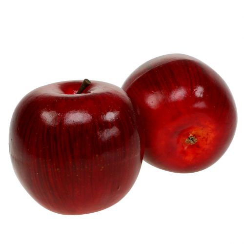 Floristik24 Manzanas decorativas rojo lacado Ø8cm 6p