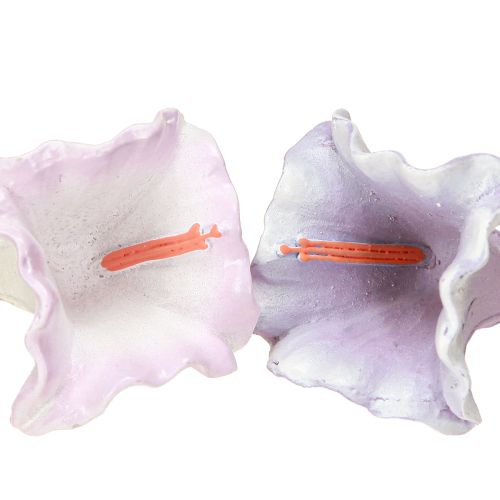 Artículo Percha decorativa Campanilla Púrpura Blanco Ø3.5cm H8cm 6pcs
