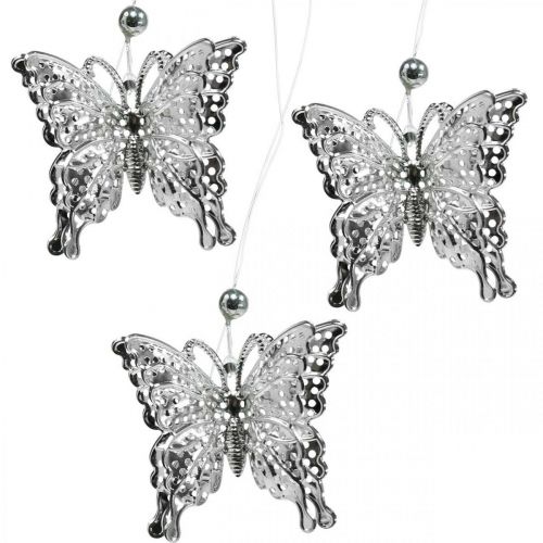 Artículo Mariposa colgante decorativa, decoración de boda, mariposa de metal, resorte 6pcs