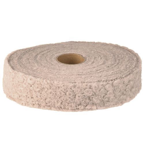 Artículo Cinta decorativa rosa viejo, ancha, para regalo, aspecto lana, 40 mm, 8 m